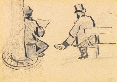 Man on a Bench by Édouard Manet